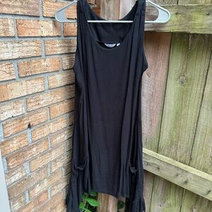 Kaktus Black Asymmetrical Sleeveless Tank Top